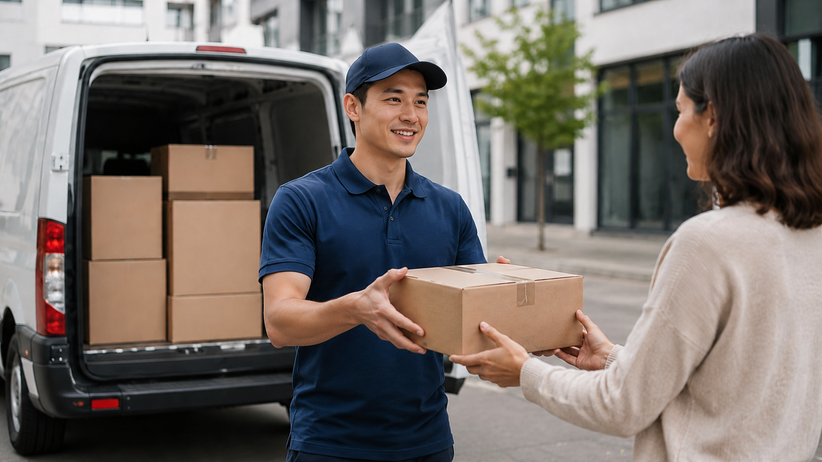 Courier completing the final-mile delivery